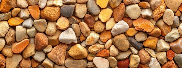 Poster - Close-up of multicolored pebbles, various shapes and sizes.