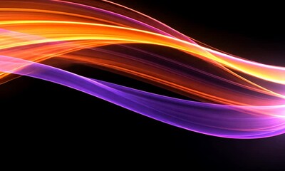 Wall Mural - Abstract Colorful Waves on Black Background: A Digital Art Piece