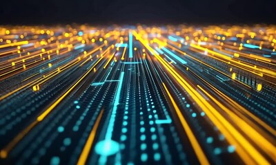 Wall Mural - abstract digital flow: a visual representation of data streams