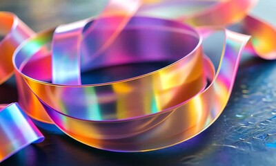 Sticker - Iridescent Ribbon Abstract Macro Photography