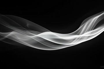 Leinwandbilder - Abstract grayscale image of elegant, flowing smoke on black background.