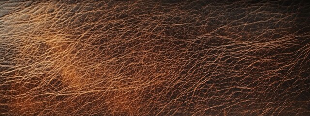 Leinwandbilder - Close-up of brown leather texture with visible grain and subtle lighting variations.