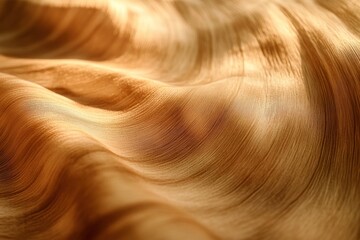 Leinwandbilder - Abstract wavy golden brown fabric texture.