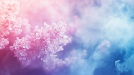 Aufkleber - Dreamy pastel lilac blossoms and ethereal smoke.