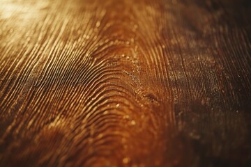 Poster - Close-up of dark brown wood grain texture with warm lighting.
