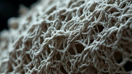 Beige Macramé Texture Close-Up. A detailed close-up of beige macramé texture, perfect for showcasing handmade crafts, rustic designs, or organic decor concepts.  