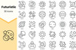 © Retotem - Set of futuristic icons. Simple line art style icons pack. Vector illustration