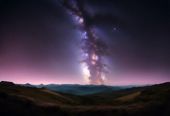 Wall Mural - bright fantastic milky way landscape arch arched sky pi way purple stars milky night