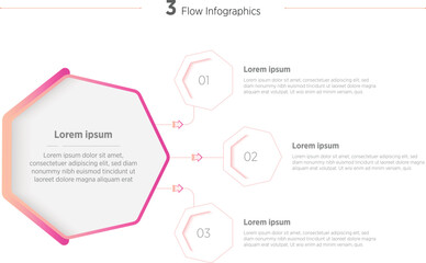 Wall Mural - colorful Modern Vector illustration infographics number options template design with hexagons 3 steps. Can be used for workflow layout, diagram, brochure, business step or presentation, web design.