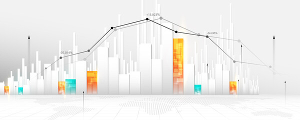 Wall Mural - financial investment graph background image of stock marketing business