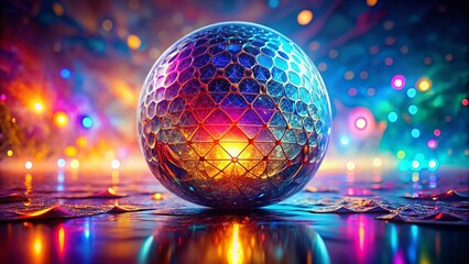 Wall Mural - Abstract Colorful Sphere Mesh Gradient Backlit Wallpaper Banner Poster