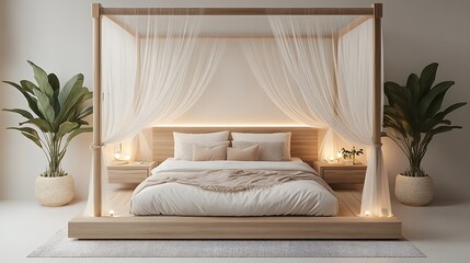 Elegant canopy bed design in modern bedroom home decor style