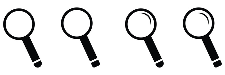Wall Mural - Magnifying glass icon set, search or loupe sign for web design eps 10.
