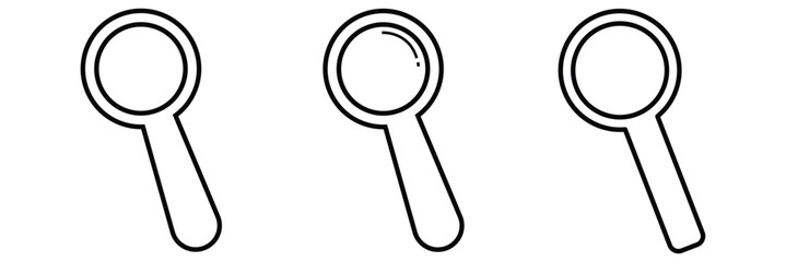 Wall Mural - Magnifying glass icon set, search or loupe sign for web design eps 10.
