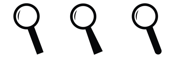 Wall Mural - Magnifying glass icon set, magnifier or loupe icon. vector illustration eps 10
