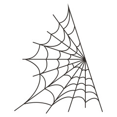 Black Spider Web Illustration. Isolated Vector icon in Simple Decoration.