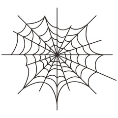 Black Spider Web Illustration. Isolated Vector icon in Simple Decoration.