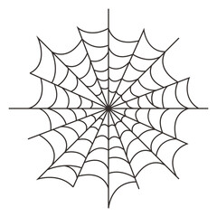 Black Spider Web Illustration. Isolated Vector icon in Simple Decoration.