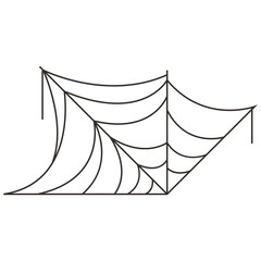 Black Spider Web Illustration. Isolated Vector icon in Simple Decoration.
