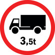 © infinetsoft - Weight limit 3.5 Ton restriction truck road sign. Traffic signs and symbols.
