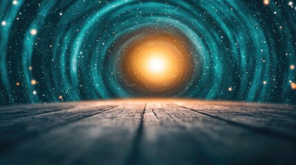 Wall Mural - Galaxy abstract background idea. A vibrant cosmic tunnel leading to a bright central star in a starry sky.