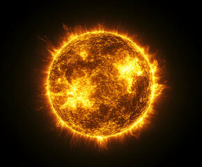 Majestic Sun: A Fiery Celestial Body