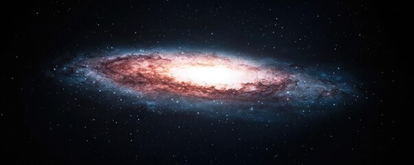 Wall Mural - Galaxy abstract background idea. A breathtaking view of a spiral galaxy glowing in the vastness of space.