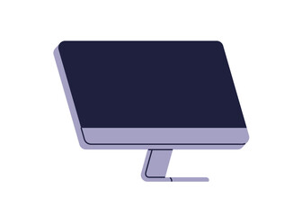 Wall Mural - personal computer screen, black blank empty display. desktop pc on stand. workplace gadget, digital 