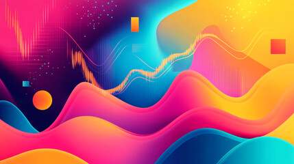 Bright advertising layout with playful shapes and dynamic geometric patterns, Abstract geometric pattern, Abstract modern business background with various geometric lines and graph or column.