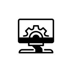 Wall Mural - dekstop computer line icon. linear style sign for mobile concept and web design. outline vector icon