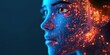 © video - Futuristic Cybernetic Face with Neon Lights and Circuit Patterns Representing Artificial Intelligence and Biotechnology