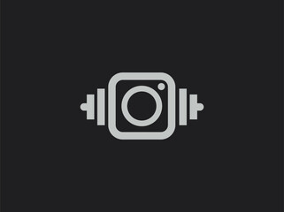 camera fitness icon logo design vector template