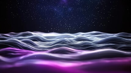 Poster - Galaxy abstract background concept. Abstract waves of light create a mesmerizing visual in a cosmic landscape.
