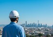 © happy Wu  - 作業着 - 男性  - 建築 - ヘルメット - 青空 - 都市