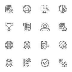 Wall Mural - Quality control line icons set