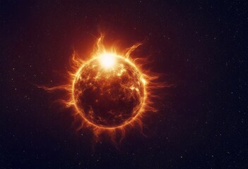 Wall Mural - warming surface space solar global big copy background black concept sun flares