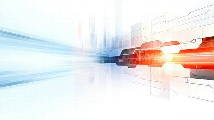 Fototapete - Abstract digital design with light streaks and futuristic elements.