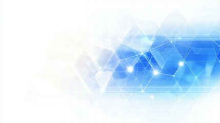Poster - Abstract blue geometric background with light effects for digital design.