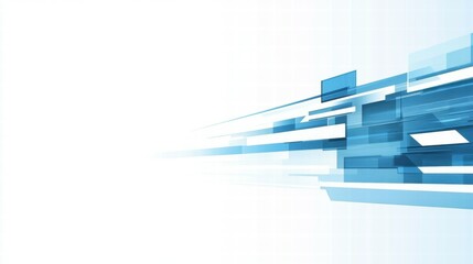 Poster - Abstract blue digital background with lines and shapes, conveying technology and motion.