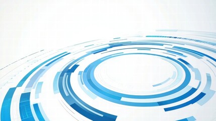 Aufkleber - Abstract blue circular design with lines and shapes, suitable for technology themes.