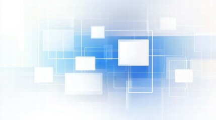 Poster - Abstract blue and white background with geometric shapes for digital design.