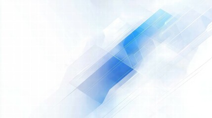 Poster - Abstract blue and white geometric design with soft gradients and transparency effects.