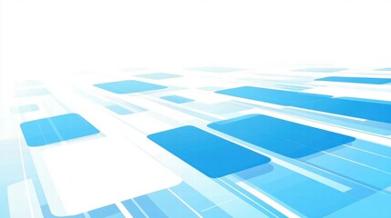 Fototapete - Abstract blue and white design with geometric shapes, suggesting technology and modernity.