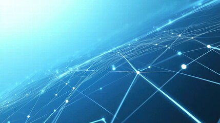 Poster - Abstract digital network visualization with glowing lines and nodes.