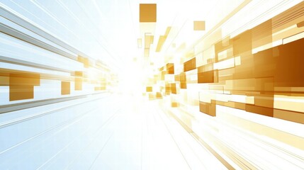 Poster - Abstract digital design with bright light and geometric shapes suggesting movement and energy.