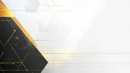 Aufkleber - Abstract geometric design with golden accents on a white background for digital use.
