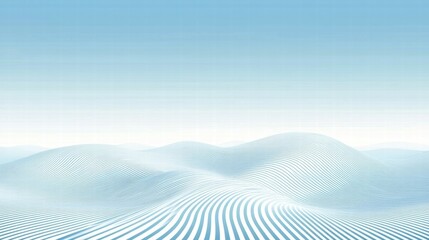Aufkleber - A serene landscape of soft, rolling hills in blue and white tones, evoking tranquility.