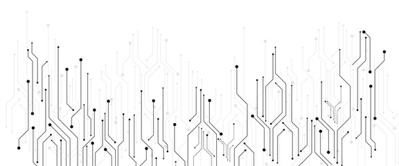 Aufkleber - Vector abstract technology on a white background. Technology black circuit diagram.