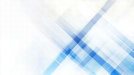 Poster - Abstract blue and white geometric background with diagonal lines for design purposes.