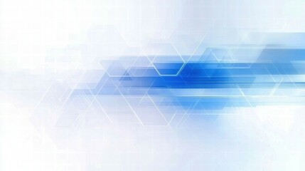 Fototapete - Abstract blue geometric background with a smooth gradient and hexagonal shapes.